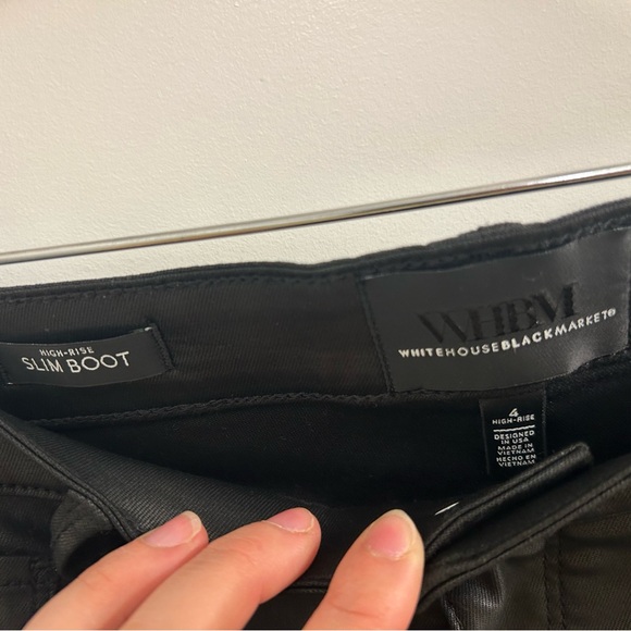 WHBM Faux Leather Bootcut Pants Sz 4 - Picture 4 of 7